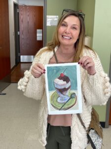 Student with art